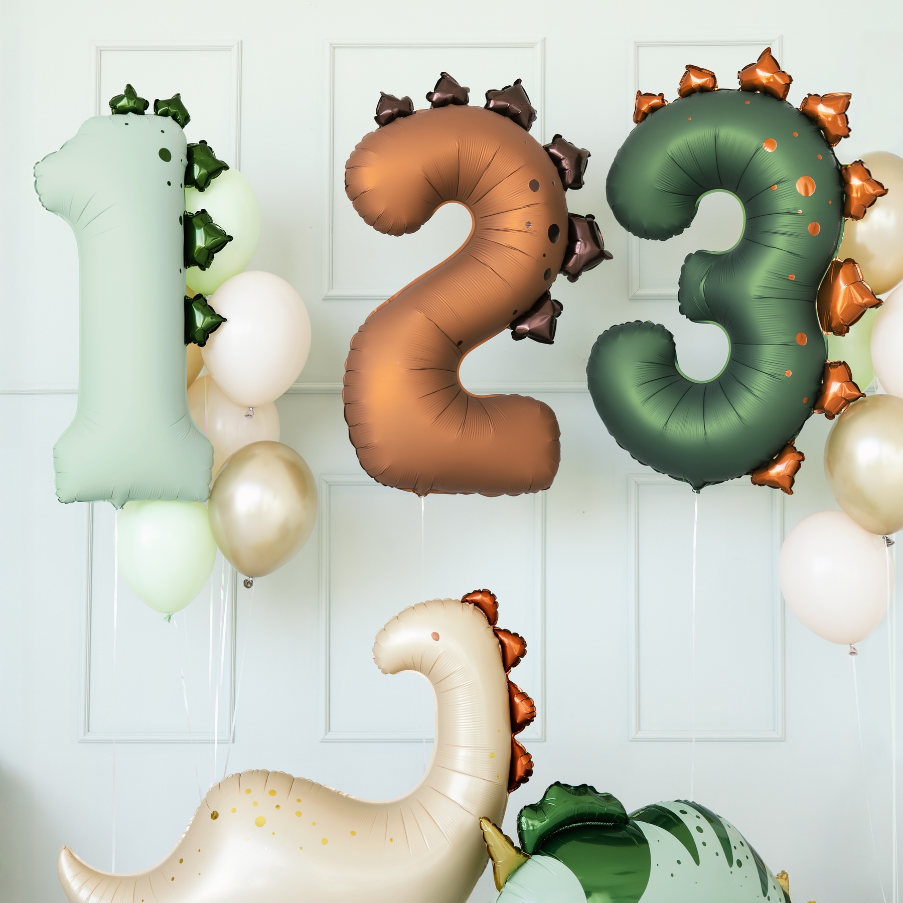Ballon chiffre Dinosaure de 92 cm - PartyDeco - 1 unité - 3