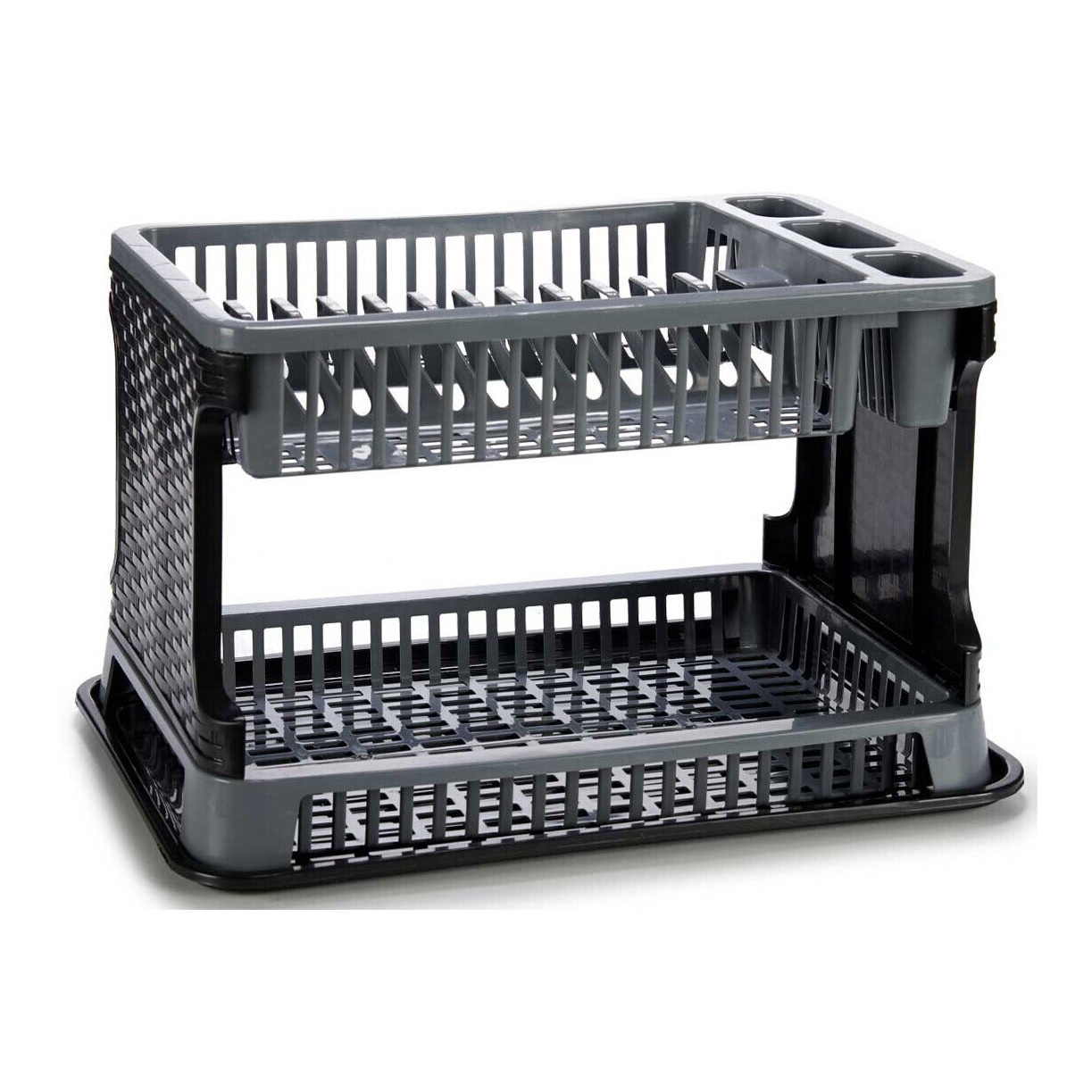 Égouttoir à vaisselle de 44,5 x 30,3 x 27 cm 2 étages en rotin - 1 unité