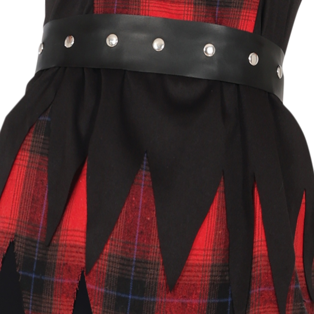 Costume de loup à carreaux rouge et noir pour femme - 5