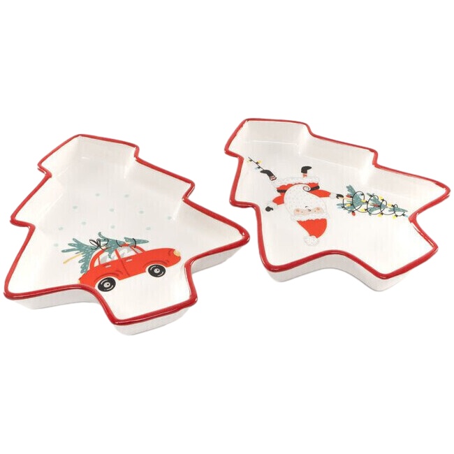 Assiette de 22,6 cm en céramique avec motif de Noël de Père Noël - 1 unité