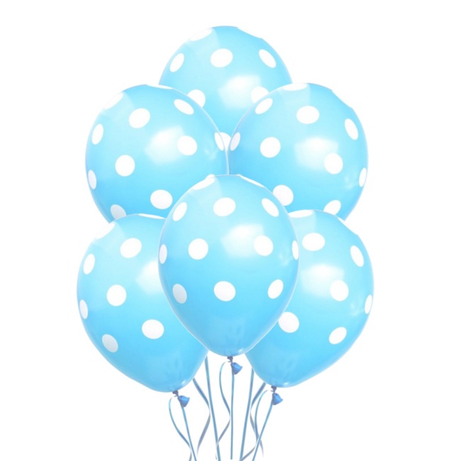 Ballons en latex avec points blancs de 30 cm - 8 unités
