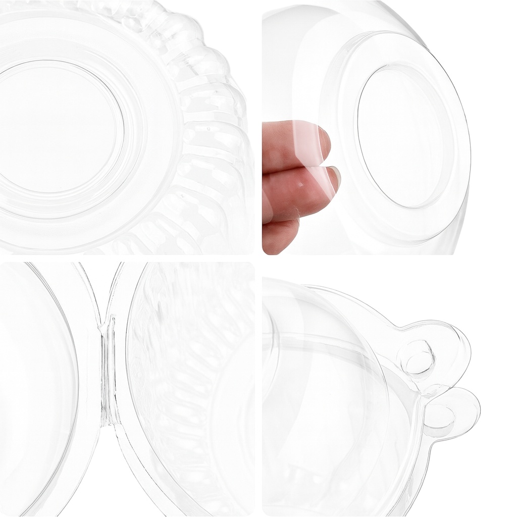 Capsule pour cupcake en plastique avec couvercle, 11 x 8,5 x 7,5 cm - 100 unités - 4