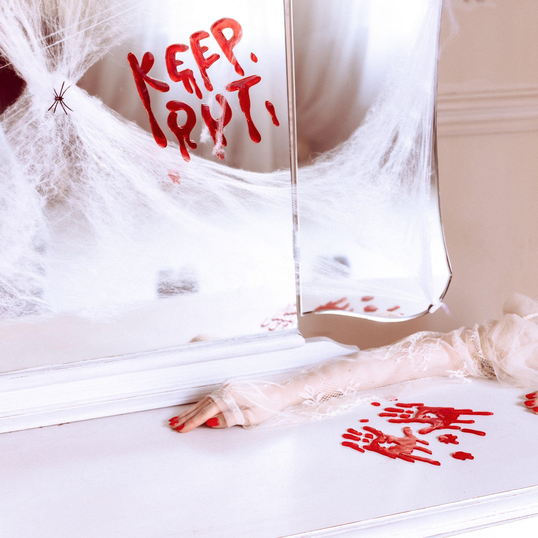 Décoration adhésive pour fenêtre en gel de main ensanglantée - 2