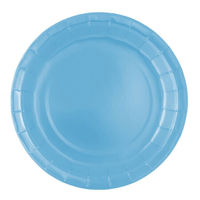 Assiettes en carton de 17 cm de couleurs vives - 8 unités