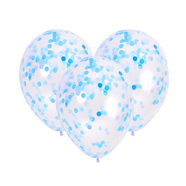 Ballons en latex transparents avec confettis de 30 cm - 3 unités