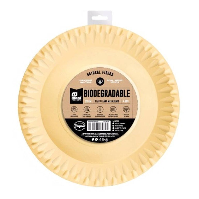 Assiettes en carton de 28 cm de couleur - 4 unités