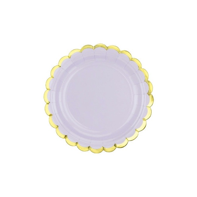 Assiettes avec bord doré de 18 cm - PartyDeco - 6 unités