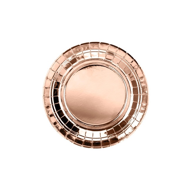 Assiettes en carton métallisé de 18 cm - 6 unités
