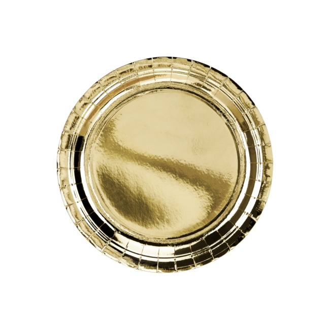 Assiettes en carton métallisé de 23 cm - 6 unités