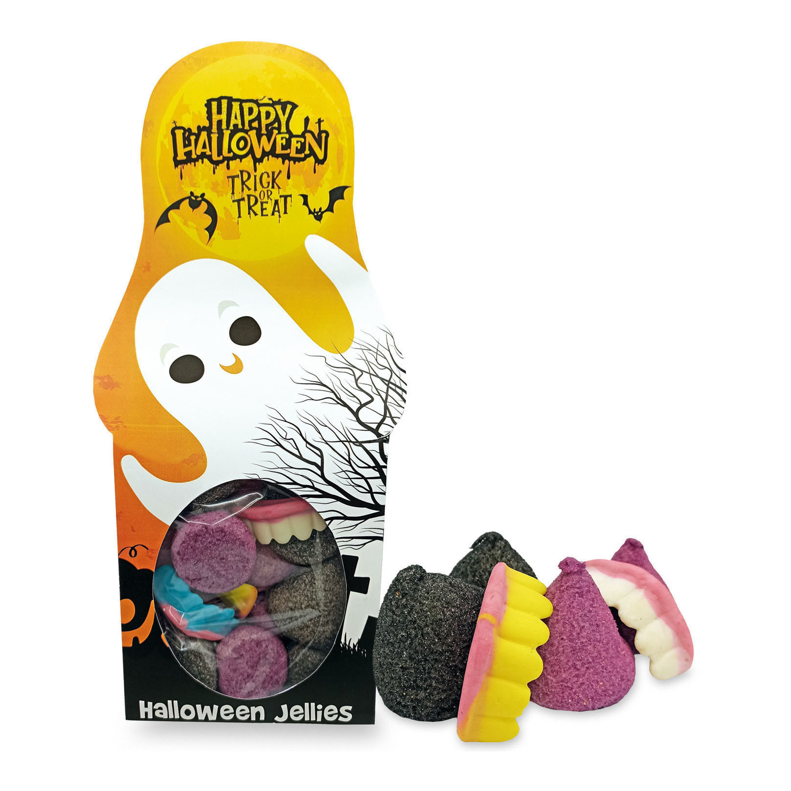 Boîte de friandises d'Halloween avec fantôme de 150 gr - 1 unité