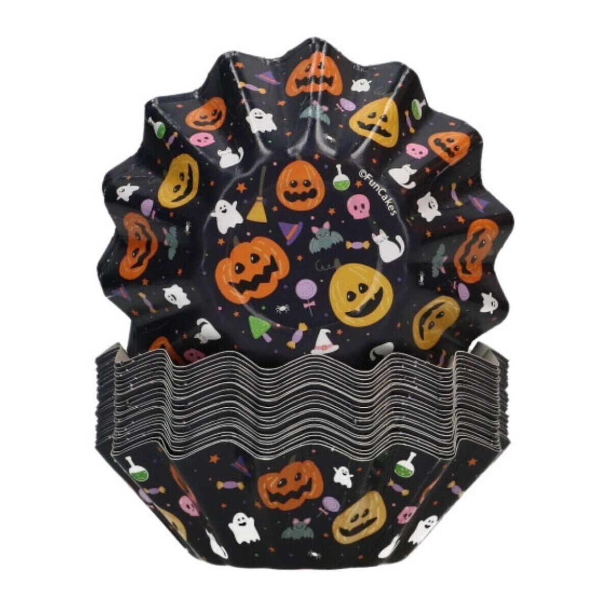 Capsules rigides pour cupcakes de Nuit d'Halloween - Funcakes - 48 unités