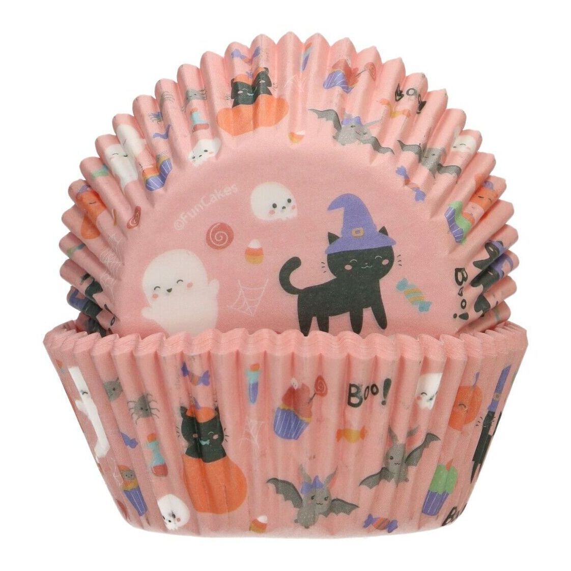 Capsules pour cupcakes de Halloween mignon - Funcakes - 48 unités