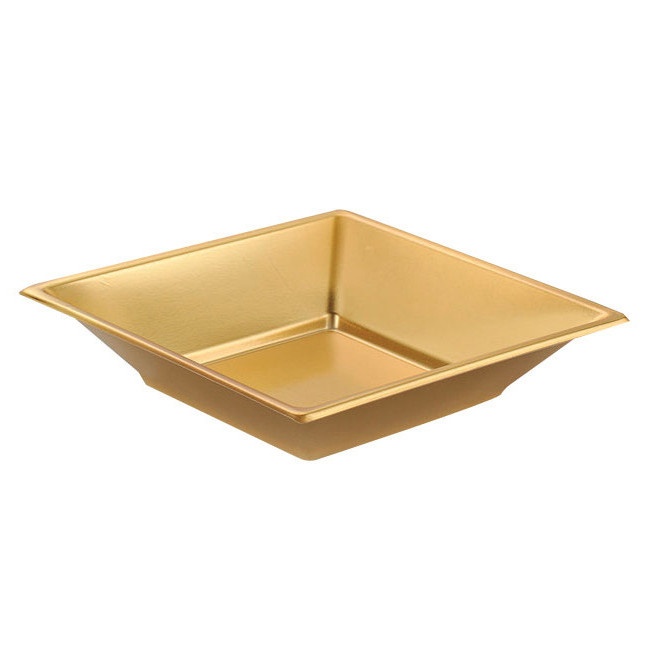 Assiettes creuses métallisées en plastique de 17 cm - 4 unités