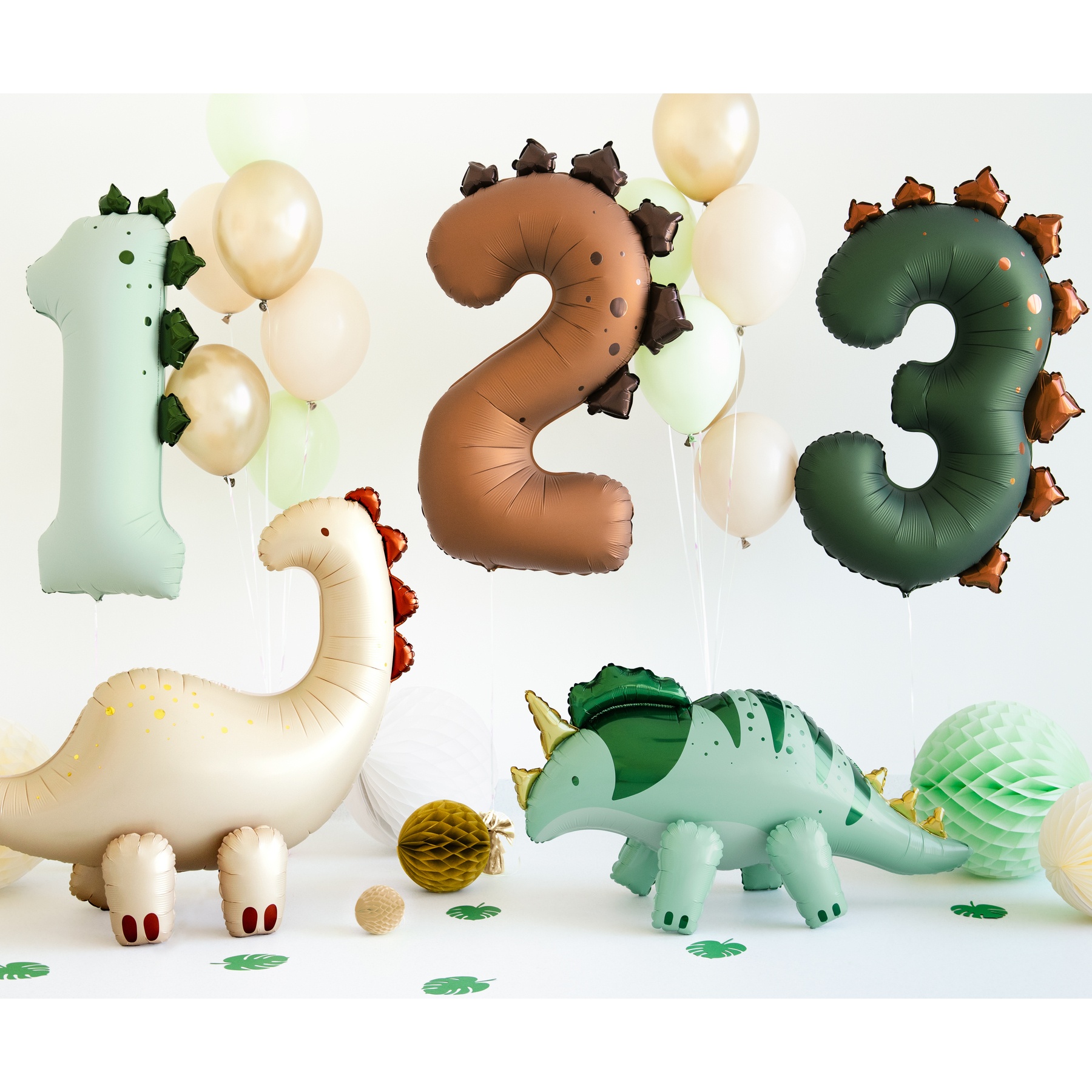 Ballon chiffre Dinosaure de 92 cm - PartyDeco - 1 unité - 4
