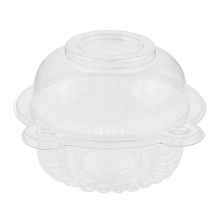 Capsule pour cupcake en plastique avec couvercle, 11 x 8,5 x 7,5 cm - 100 unités