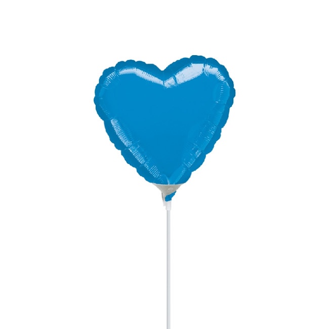Ballon gonflable avec mini canne en forme de coeur 10 cm - Anagramme - 1 unité