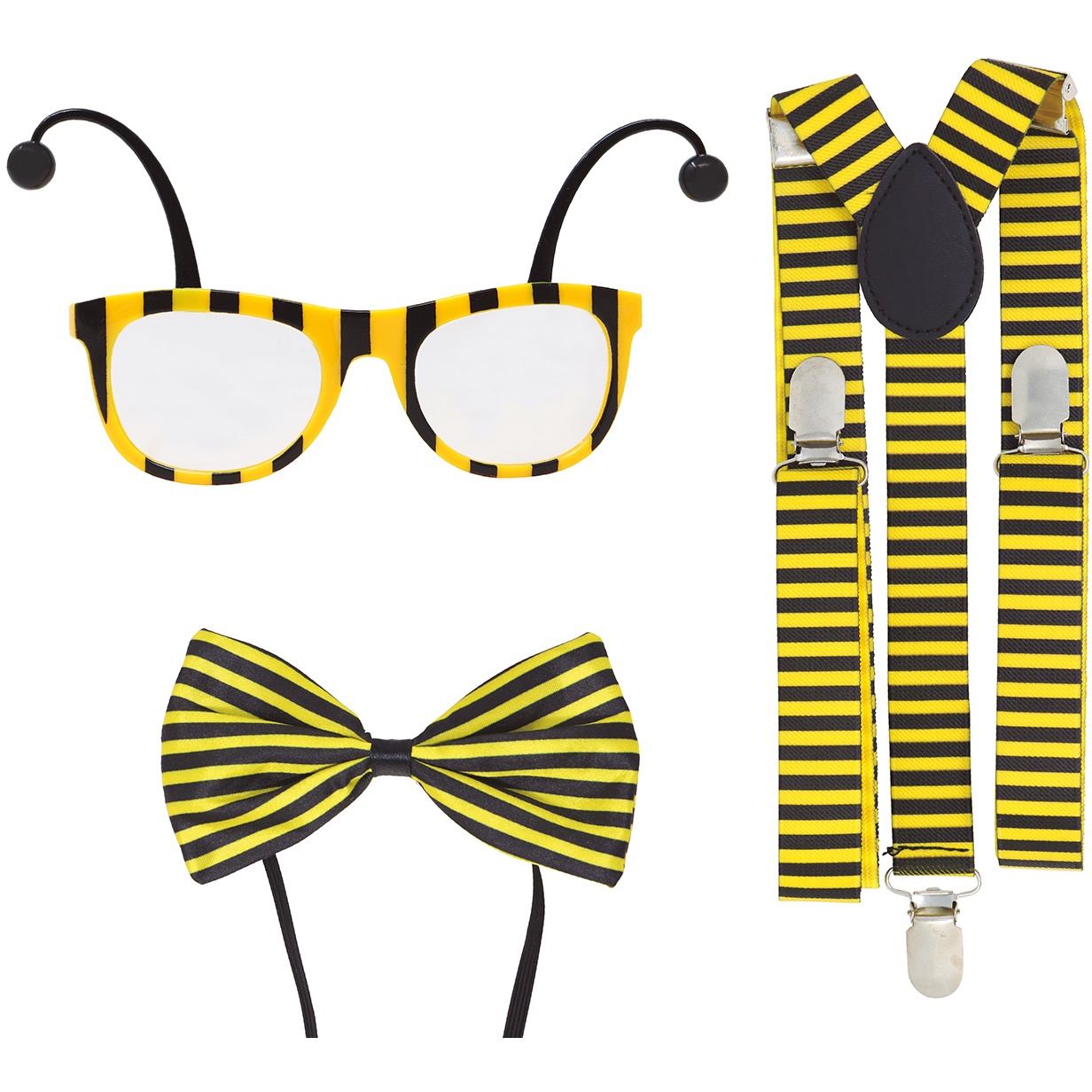 Ensemble de lunettes, noeud papillon et bretelles d'abeille pour adulte - 2
