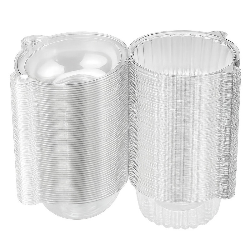 Capsule pour cupcake en plastique avec couvercle, 11 x 8,5 x 7,5 cm - 100 unités - 5