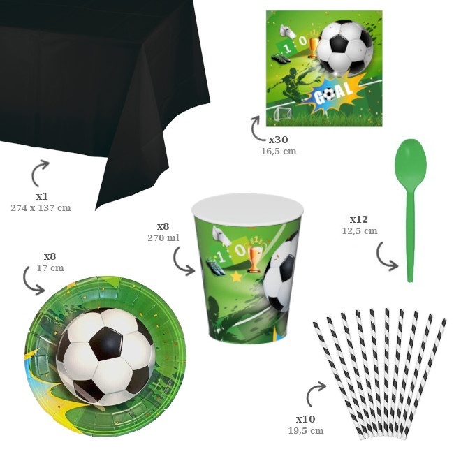 Pack pour fête de football GOL - 8 personnes - 2