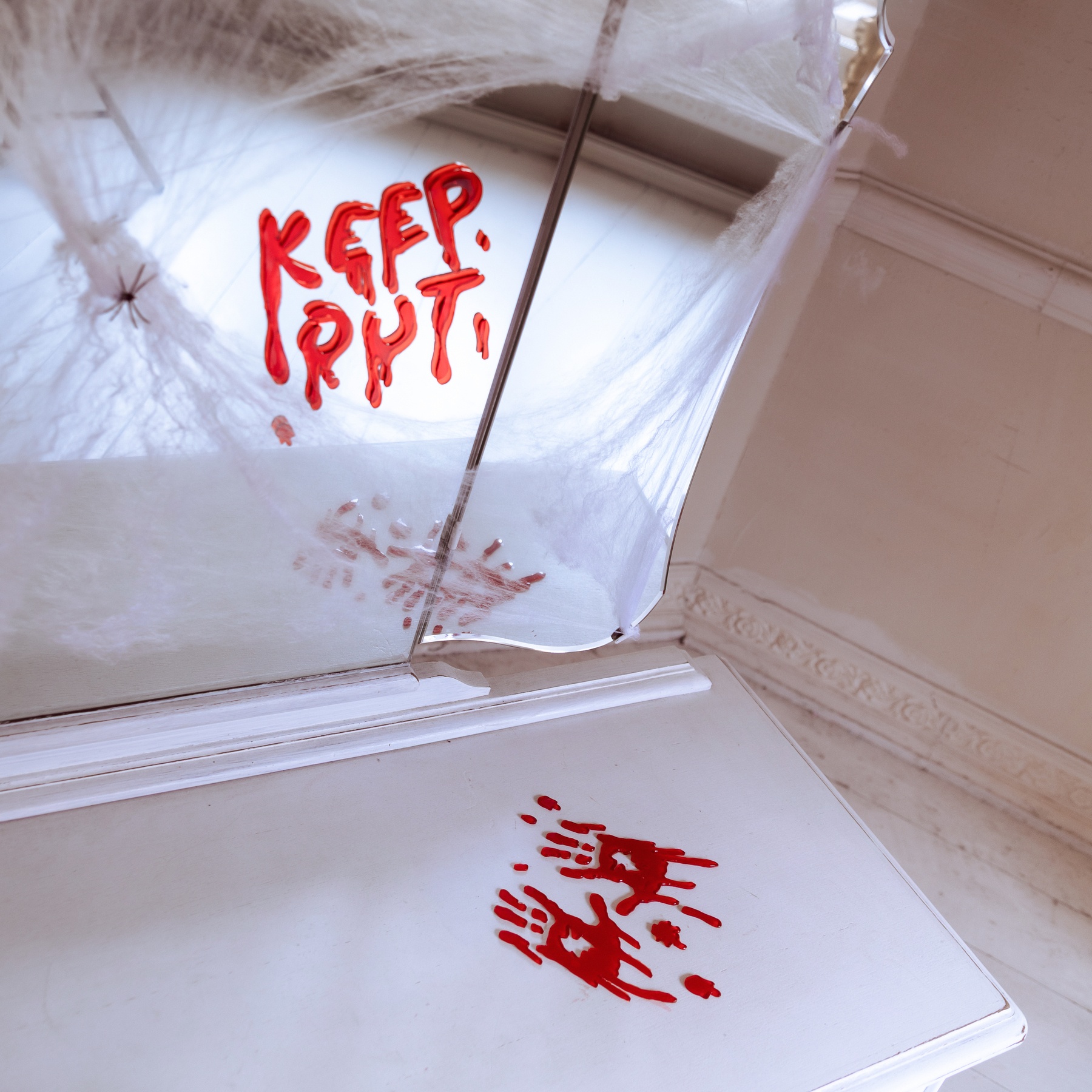 Décoration adhésive pour fenêtre en gel de main ensanglantée - 3