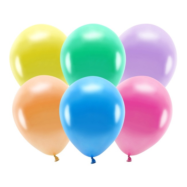 Ballons en latex de 30 cm métallisés biodégradables - PartyDeco - 100 unités