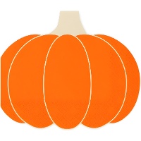 Serviettes en forme de citrouille de 16 x 13 cm - 20 pièces