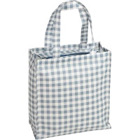 Sac en tissu vichy bleu imperméable avec fermeture éclair