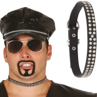 Collier noir avec brillants