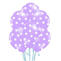 Ballons en latex à pois blancs 30 cm - PartyDeco - 6 unités