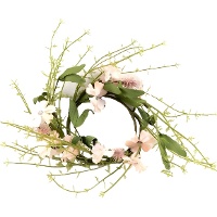 Couronne décorative pour bougie rose de 20 cm