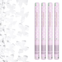 Canon à confettis papillons blancs 40 cm - 12 unités
