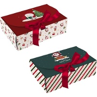 Boîte cadeau de Noël assortie - 1 unité