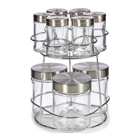 Porte-épices en métal avec 9 pots