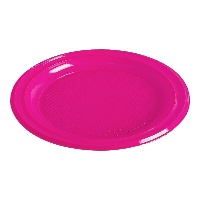 Assiettes en plastique colorées de 22 cm - 25 unités