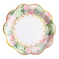 Assiettes à motif floral 23 cm - lot de 6