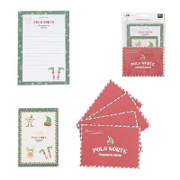 Cartes avec enveloppes pour le Père Noël elfique avec autocollants