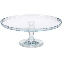 Support pour gâteaux en verre transparent de 32 x 32 x 12,8 cm