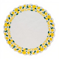 Naperon 30 cm motif citrons - lot de 10