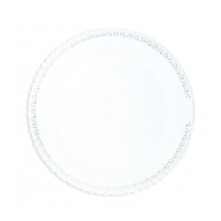 Support pour gâteau, rond, en plastique blanc, 32 x 32 cm