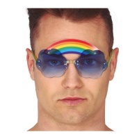 Lunettes arc-en-ciel avec fleurs