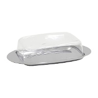 Beurrier transparent en acier inoxydable