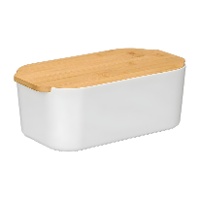Boîte à pain de 33 x 18,5 x 12 cm avec couvercle en bambou - 1 unité