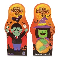 Sac silhouette vampire et sorcière d'Halloween avec des nuages et assortiment de bonbons gélifiés de 48 gr