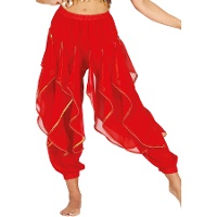 Pantalon à volants de danse du ventre rouge