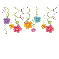 Suspensions décoratives de fleurs hawaïennes - 12 unités