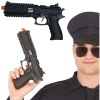 Pistolet noir de police avec dents de 28 cm