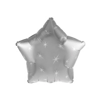 Ballon étoile avec éclats argentés de 45 cm - 1 unité
