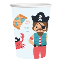 Gobelets de Bateau Pirate de 250 ml - 8 unités