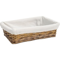 Corbeille-plateau 27 x 18 x 7 cm, doublure en tissu