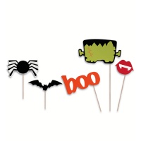 Kit pour photocall Halloween créatures - 5 unités